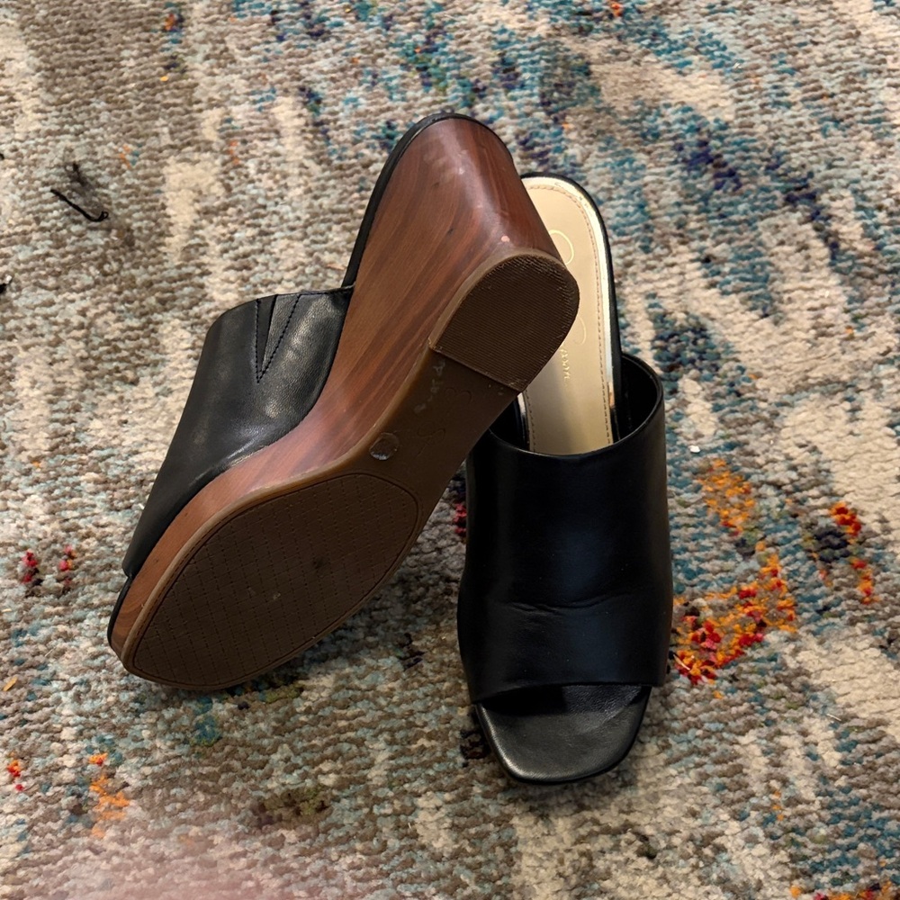 Jessica Simpson Shantell Slide Peep-toe Wedge Heels sz11